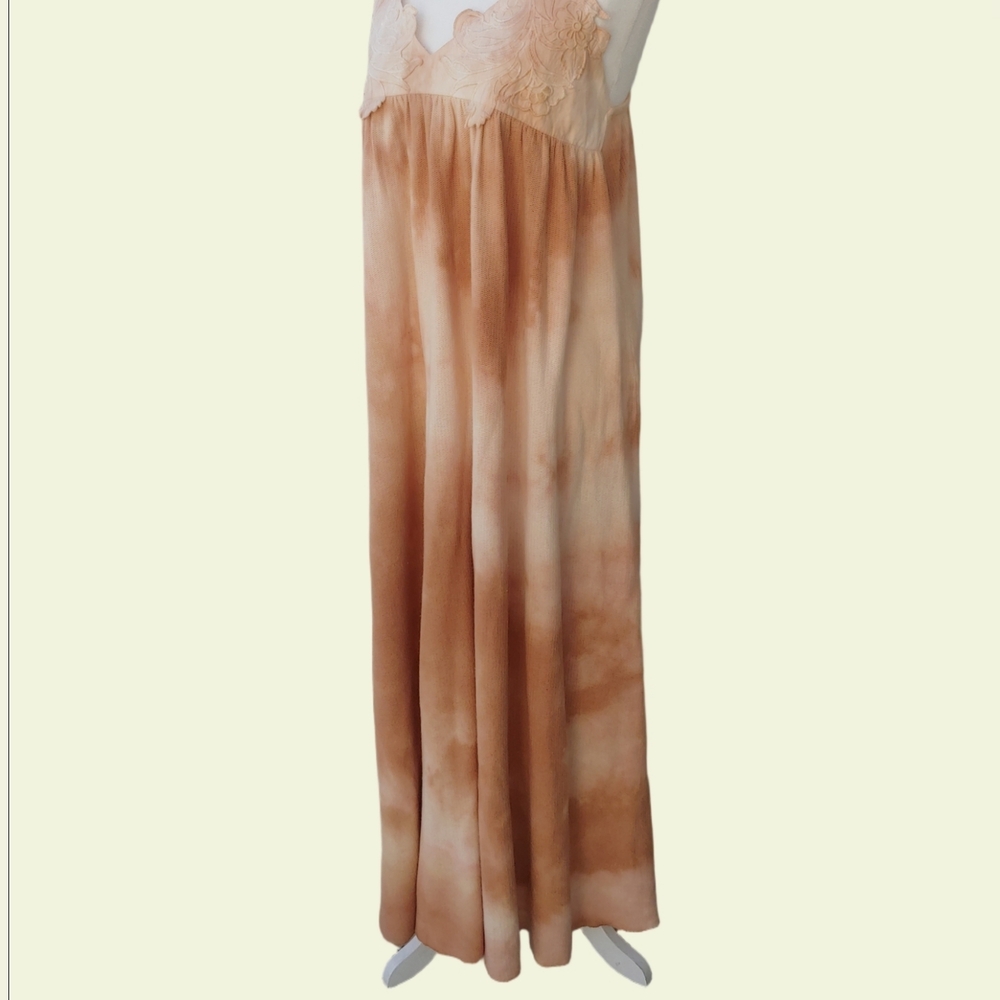 ZARA Maxi Summer Tie Dye Strap Dress Tan and Peach Women's Medium, NWT - Picture 10 of 17